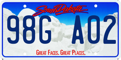 SD license plate 98GA02