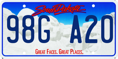 SD license plate 98GA20