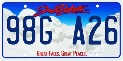 SD license plate 98GA26