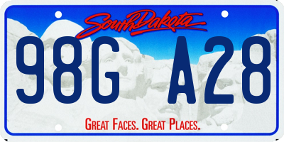 SD license plate 98GA28