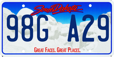 SD license plate 98GA29