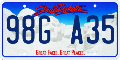 SD license plate 98GA35