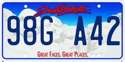 SD license plate 98GA42