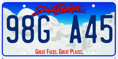 SD license plate 98GA45