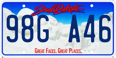 SD license plate 98GA46