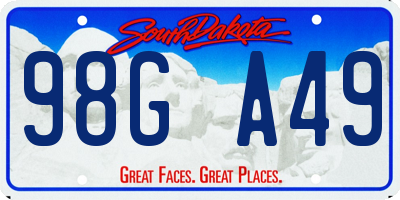SD license plate 98GA49