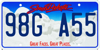 SD license plate 98GA55