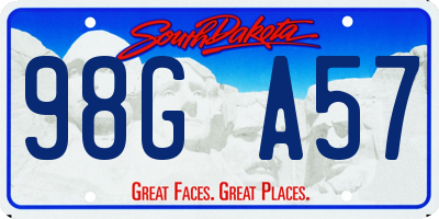 SD license plate 98GA57