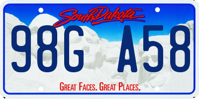 SD license plate 98GA58