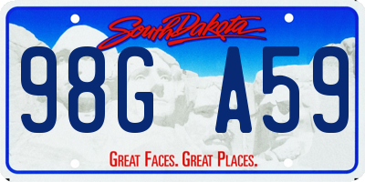 SD license plate 98GA59