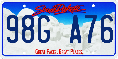 SD license plate 98GA76