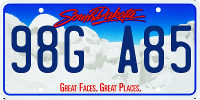 SD license plate 98GA85