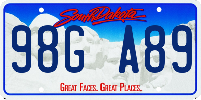 SD license plate 98GA89