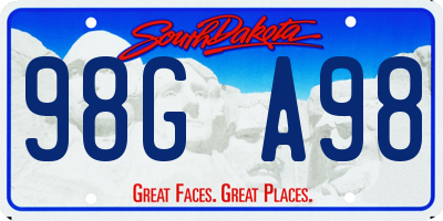 SD license plate 98GA98