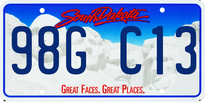 SD license plate 98GC13