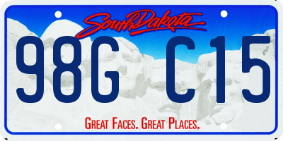 SD license plate 98GC15