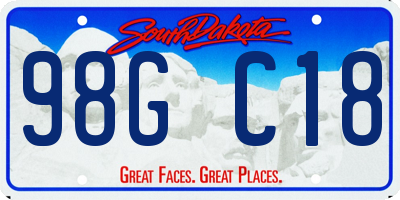 SD license plate 98GC18