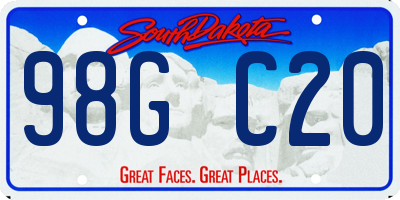SD license plate 98GC20