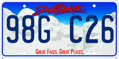 SD license plate 98GC26