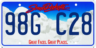SD license plate 98GC28