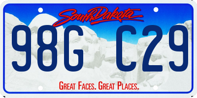 SD license plate 98GC29