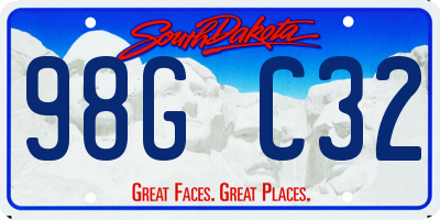 SD license plate 98GC32