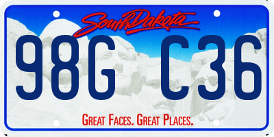SD license plate 98GC36