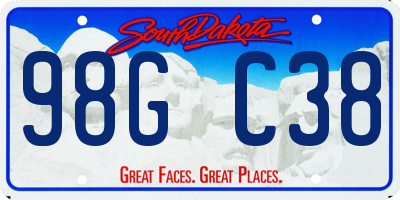 SD license plate 98GC38