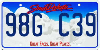 SD license plate 98GC39