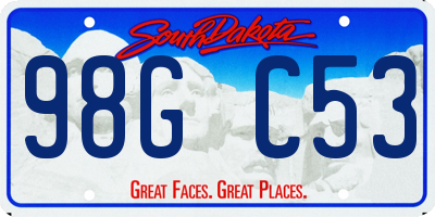 SD license plate 98GC53