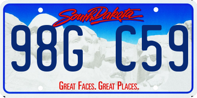 SD license plate 98GC59