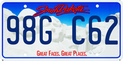SD license plate 98GC62