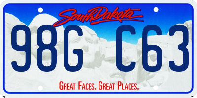 SD license plate 98GC63