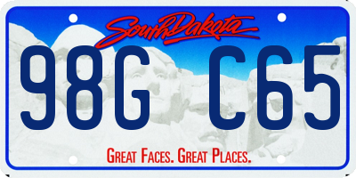 SD license plate 98GC65