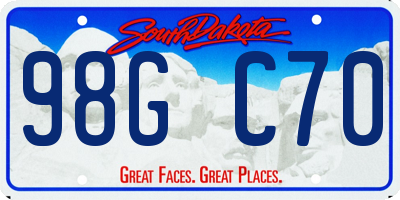 SD license plate 98GC70