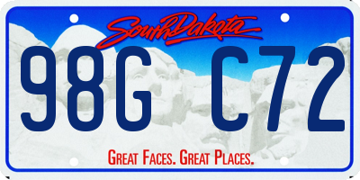SD license plate 98GC72