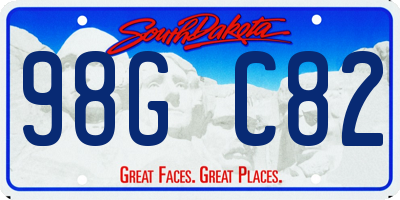 SD license plate 98GC82