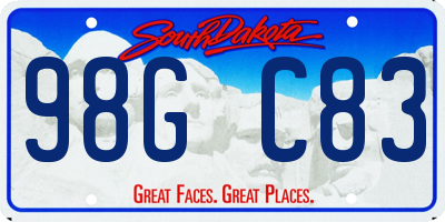 SD license plate 98GC83
