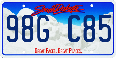 SD license plate 98GC85