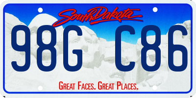 SD license plate 98GC86