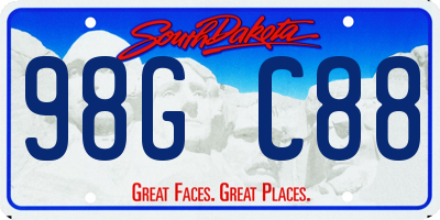 SD license plate 98GC88