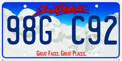 SD license plate 98GC92