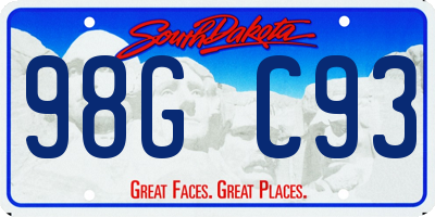SD license plate 98GC93
