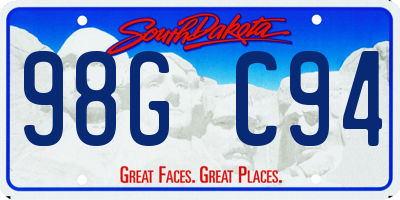 SD license plate 98GC94