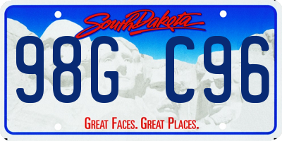SD license plate 98GC96