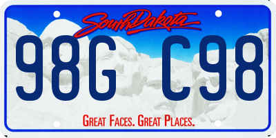 SD license plate 98GC98