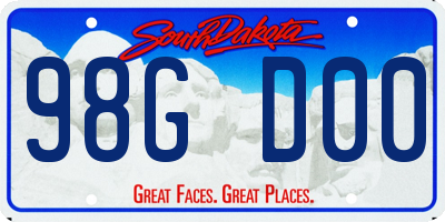 SD license plate 98GD00
