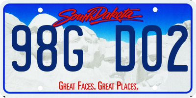SD license plate 98GD02