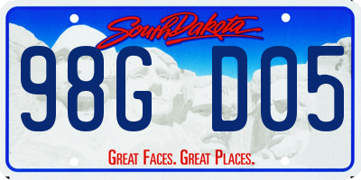 SD license plate 98GD05