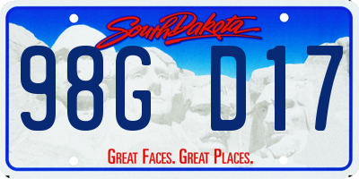 SD license plate 98GD17